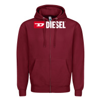 Burgundy Diesel Zipper Hoodie - PixelFlow