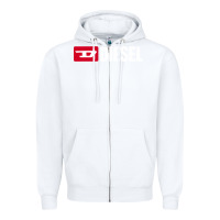 White Diesel Zipper Hoodie - PixelFlow