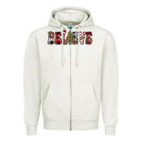 Oatmeal Heather believe Zipper Hoodie - JahusDesignShop