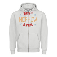 Dove Grey Best nephew ever Zipper Hoodie - PixelFlow