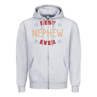 Heather Grey Best nephew ever Zipper Hoodie - PixelFlow