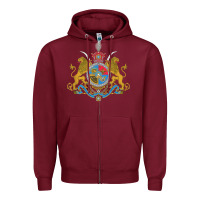 Burgundy Iran Coat of arms Flag souvenir Iranian Persian Zipper Hoodie - PixelFlow