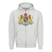 Dove Grey Iran Coat of arms Flag souvenir Iranian Persian Zipper Hoodie - PixelFlow
