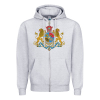 Heather Grey Iran Coat of arms Flag souvenir Iranian Persian Zipper Hoodie - PixelFlow