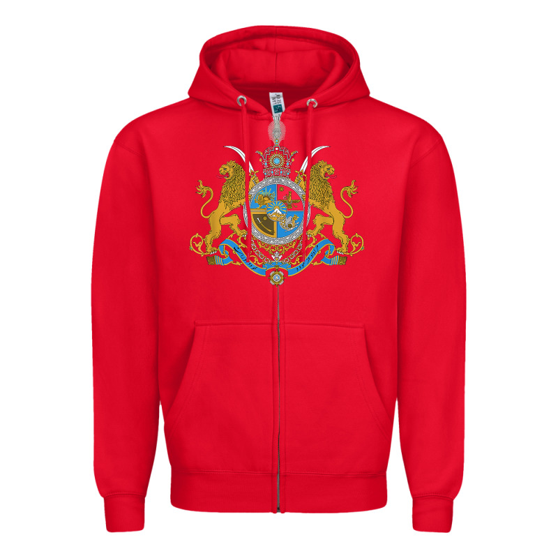Iran Coat Of Arms Flag Souvenir Iranian Persian Zipper Hoodie by PixelFlow | Teevron