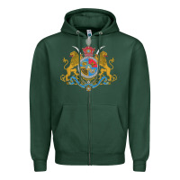 Sports Green Iran Coat of arms Flag souvenir Iranian Persian Zipper Hoodie - PixelFlow