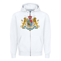 White Iran Coat of arms Flag souvenir Iranian Persian Zipper Hoodie - PixelFlow