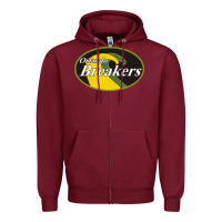 Burgundy Orlando breakers football team Zipper Hoodie - PixelFlow