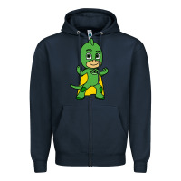 Navy gekko cat boy Zipper Hoodie - PixelFlow