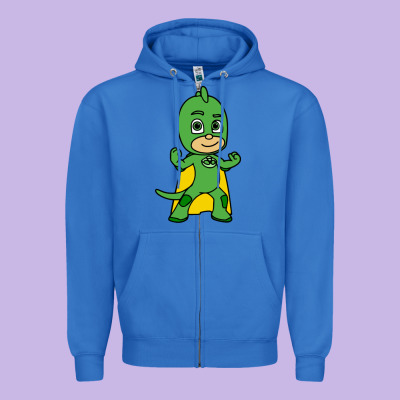 Gekko Cat Boy Zipper Hoodie Designed By Pixelflow