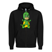Black gekko cat boy Zipper Hoodie - PixelFlow