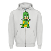 Dove Grey gekko cat boy Zipper Hoodie - PixelFlow