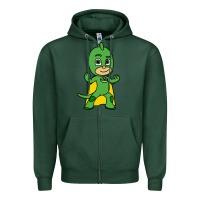 Sports Green gekko cat boy Zipper Hoodie - PixelFlow