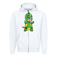White gekko cat boy Zipper Hoodie - PixelFlow