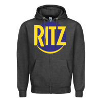 Charcoal Heather ritz cracker Zipper Hoodie - PixelFlow