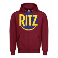 Burgundy ritz cracker Zipper Hoodie - PixelFlow