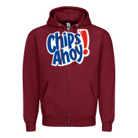 Burgundy chips ahoy snack Zipper Hoodie - PixelFlow