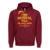 Burgundy fire marshal bill fire safety school funny firefighter t shirt Zipper Hoodie - PixelFlow