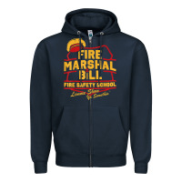 Navy fire marshal bill fire safety school funny firefighter t shirt Zipper Hoodie - PixelFlow