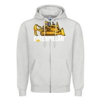 Dove Grey bulldozercat 2 Zipper Hoodie - PixelFlow