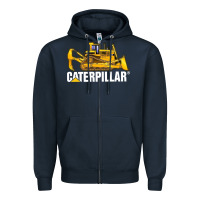Navy bulldozercat 2 Zipper Hoodie - PixelFlow