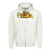 Oatmeal Heather bulldozercat 2 Zipper Hoodie - PixelFlow