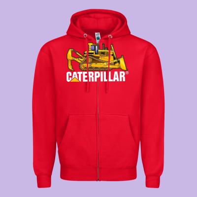 Bulldozercat 2 Zipper Hoodie Designed By Pixelflow