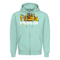 Seafoam bulldozercat 2 Zipper Hoodie - PixelFlow