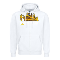 White bulldozercat 2 Zipper Hoodie - PixelFlow