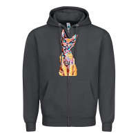 Smoke Colorful Cat Zipper Hoodie - PixelFlow