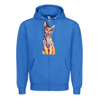 True Royal Colorful Cat Zipper Hoodie - PixelFlow