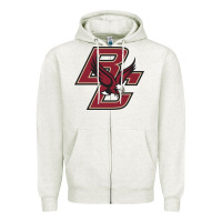 Oatmeal Heather boston college eagl3s Zipper Hoodie - SnappyArt