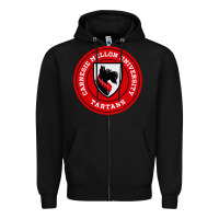 Black carnegie mellon tartans Zipper Hoodie - SnappyArt