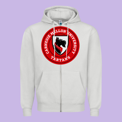 Carnegie Mellon Tartans Zipper Hoodie Designed By Snappyart