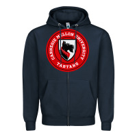 Navy carnegie mellon tartans Zipper Hoodie - SnappyArt