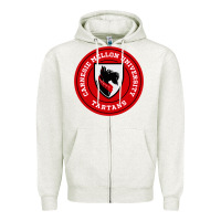 Oatmeal Heather carnegie mellon tartans Zipper Hoodie - SnappyArt