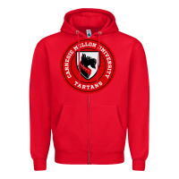 Red carnegie mellon tartans Zipper Hoodie - SnappyArt