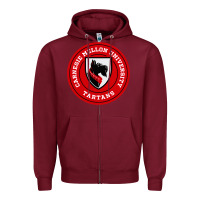 Burgundy carnegie mellon tartans Zipper Hoodie - SnappyArt