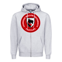 Heather Grey carnegie mellon tartans Zipper Hoodie - SnappyArt