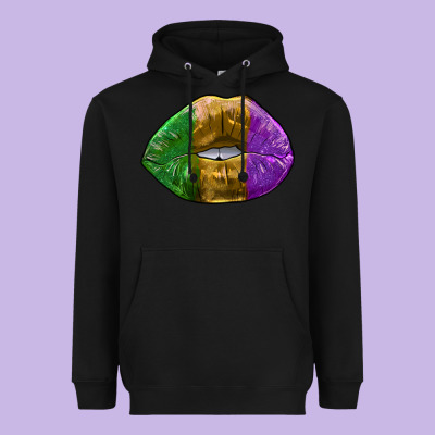 Mardi Gras Kiss Heavyweight Hoodie Designed By Ranaportraitstore