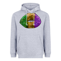 Heather Grey mardi gras kiss Heavyweight Hoodie - RanaPortraitStore