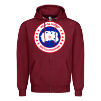 Burgundy canada goose Zipper Hoodie - SnappyArt