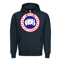 Navy canada goose Zipper Hoodie - SnappyArt