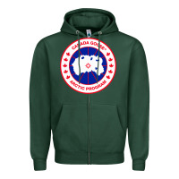 Sports Green canada goose Zipper Hoodie - SnappyArt
