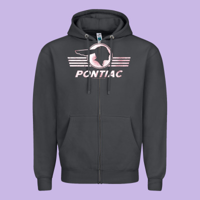 Pontiac Distressed Zipper Hoodie Designed By Snappyart