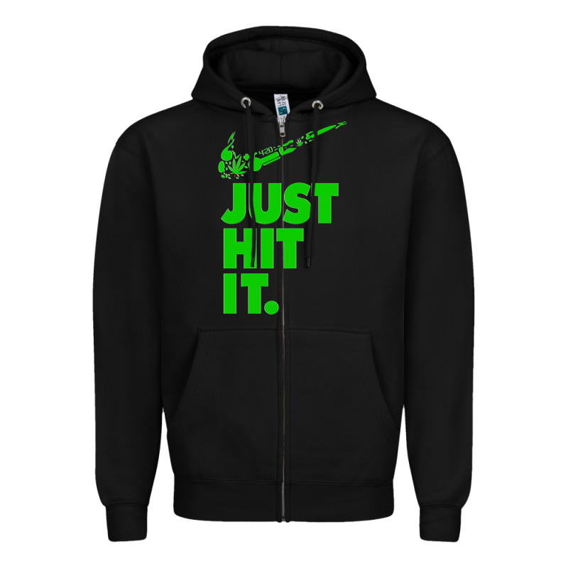 Just Hit It Cannabis Weed Vintage Retro Design For Weed Lover Zipper Hoodie by SnappyArt | Teevron