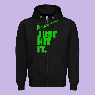Just Hit It Cannabis Weed Vintage Retro Design For Weed Lover Zipper Hoodie Designed By Snappyart