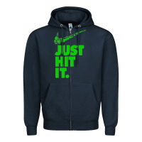 Navy Just Hit It Cannabis Weed Vintage Retro Design for Weed Lover Zipper Hoodie - SnappyArt