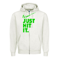 Oatmeal Heather Just Hit It Cannabis Weed Vintage Retro Design for Weed Lover Zipper Hoodie - SnappyArt