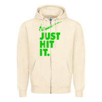 Sandshell Just Hit It Cannabis Weed Vintage Retro Design for Weed Lover Zipper Hoodie - SnappyArt